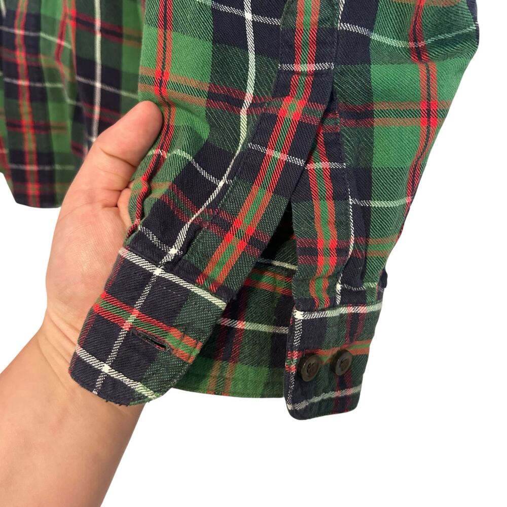 LL Bean Green White Plaid Button Down Shirt Mens Sz Large Traditional Fit Cotton - Picture 13 of 16